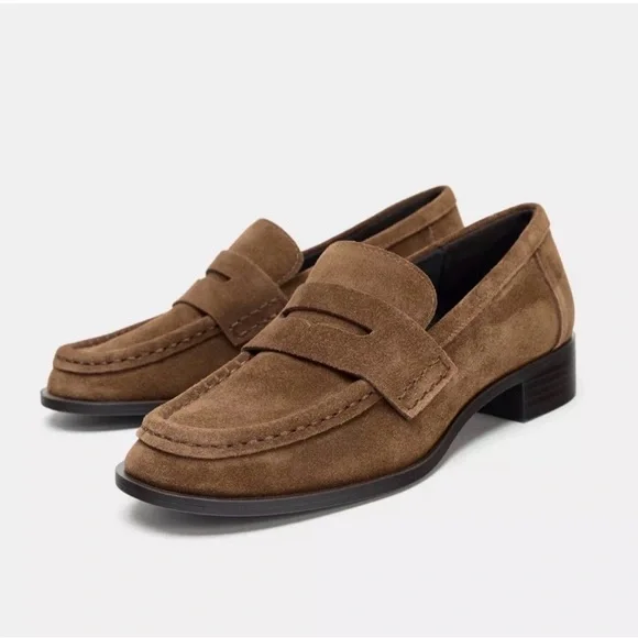 Zara Women's Tan Loafers - Picture 1 of 6